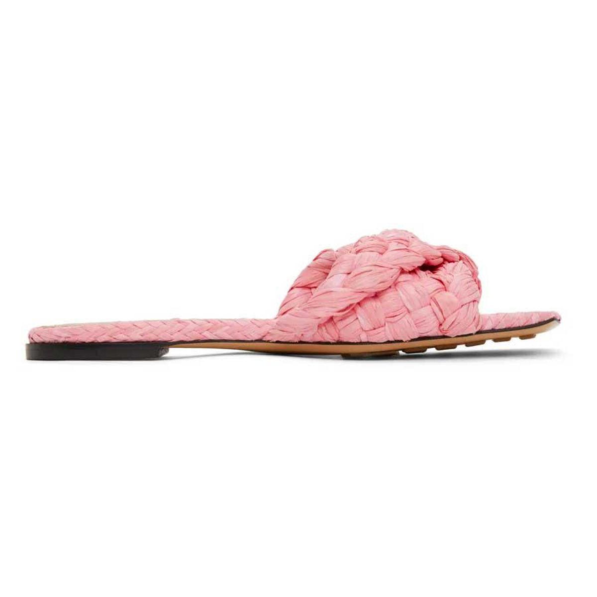 bottega veneta raffia stretch flat sandals