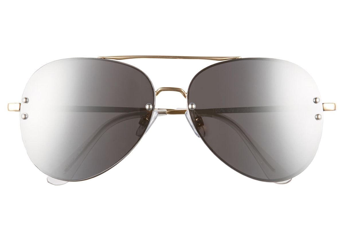bp 60mm oversized mirrored aviator sunglasses