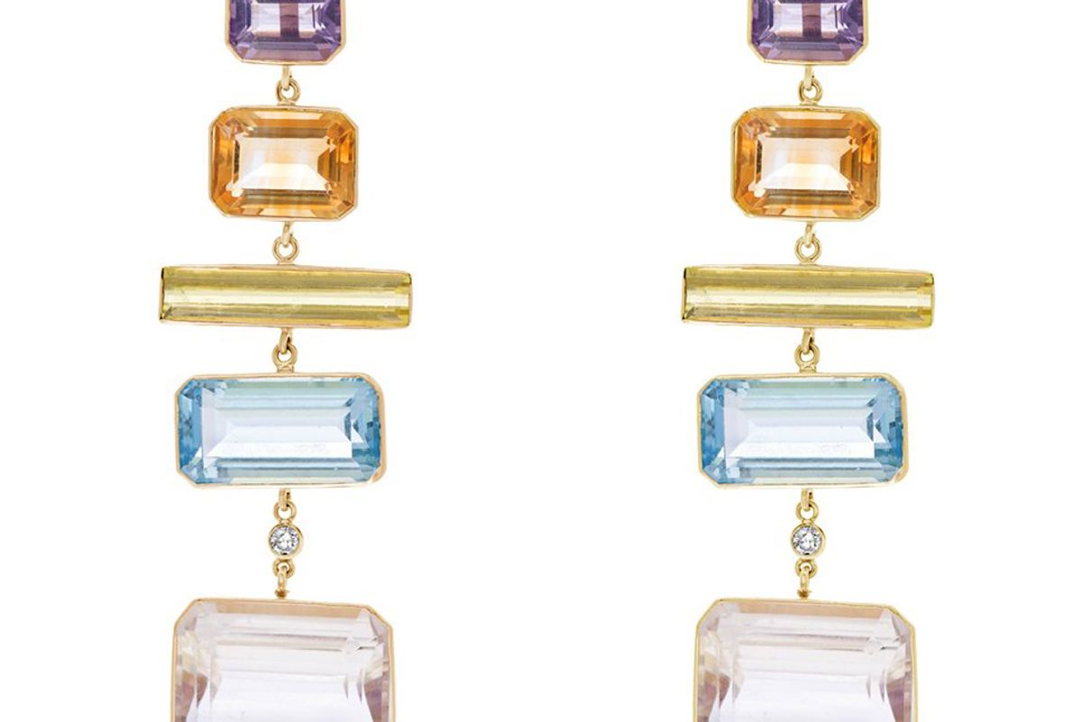 brent neale deconstructed rainbow editorial earrings