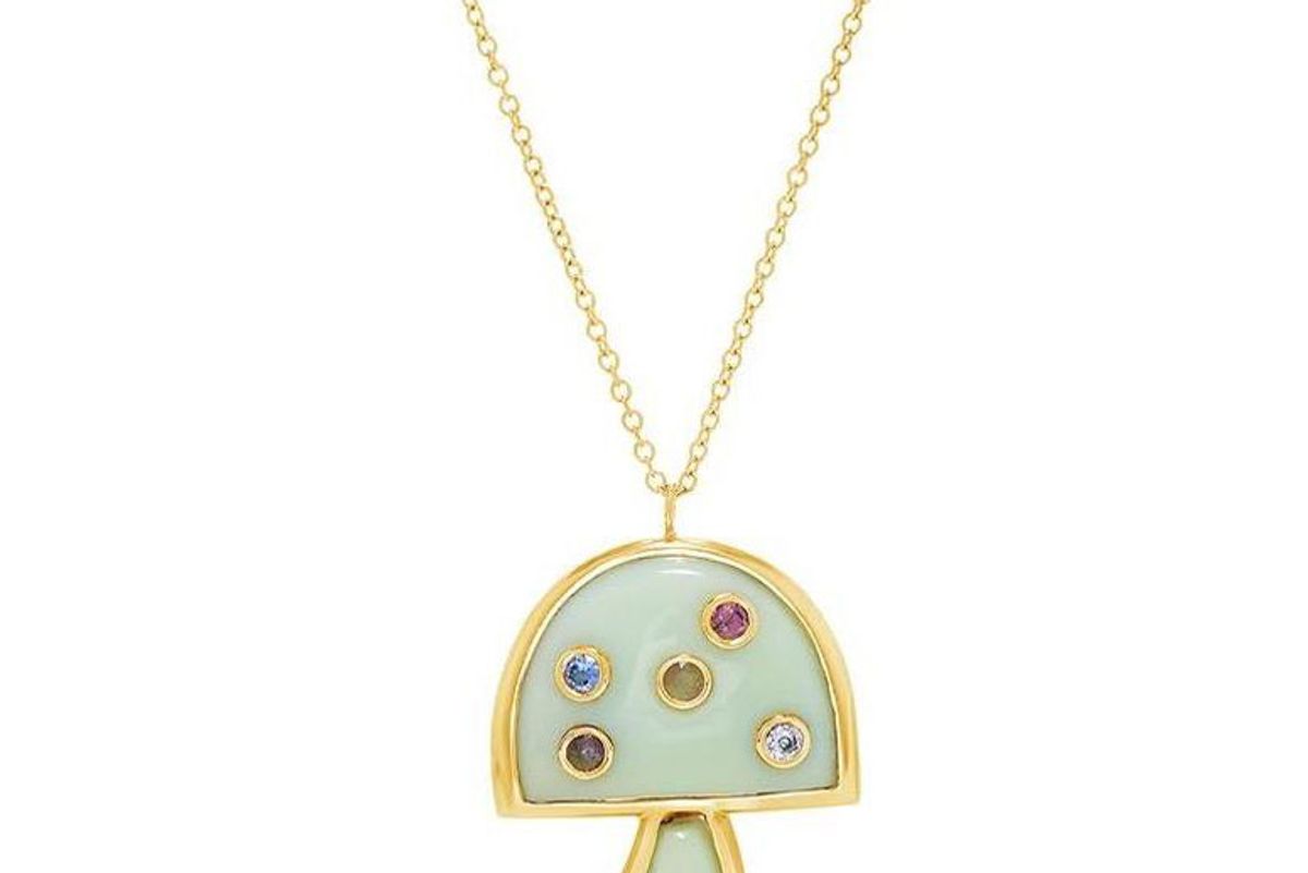 brent neale small mushroom pendant on 16 inch chain