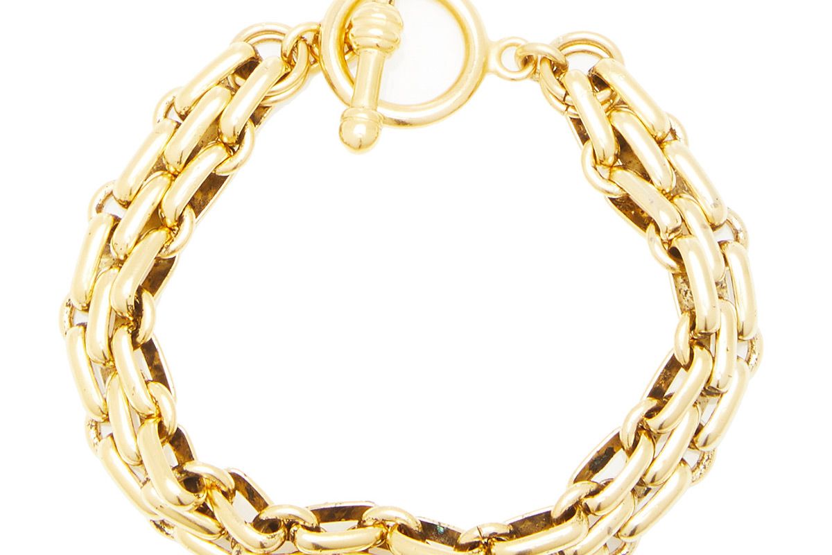 brinker and eliza end game 24k gold plated chain bracelet