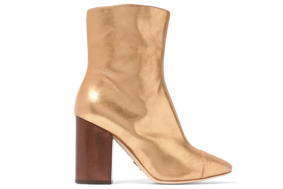 Bianca Metallic Brushed-leather Ankle Boots