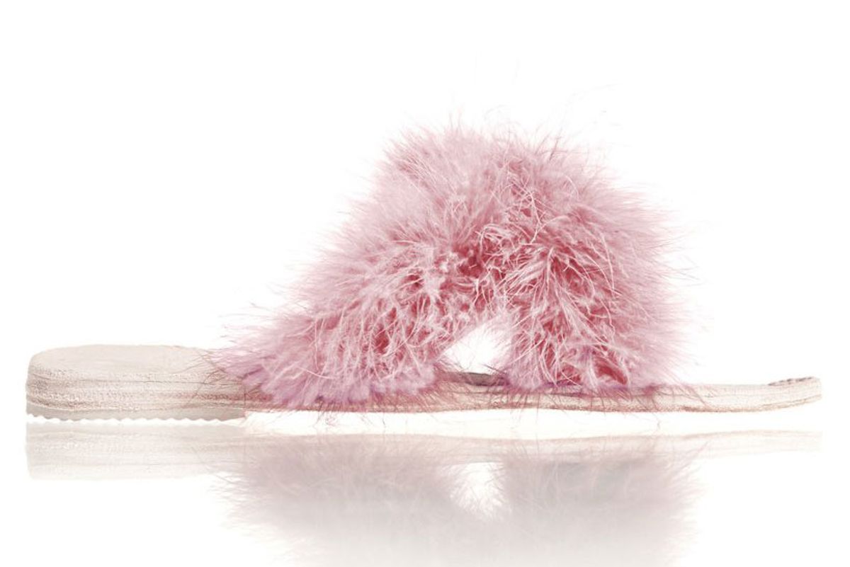 Rose Marabou Lamu Sandals