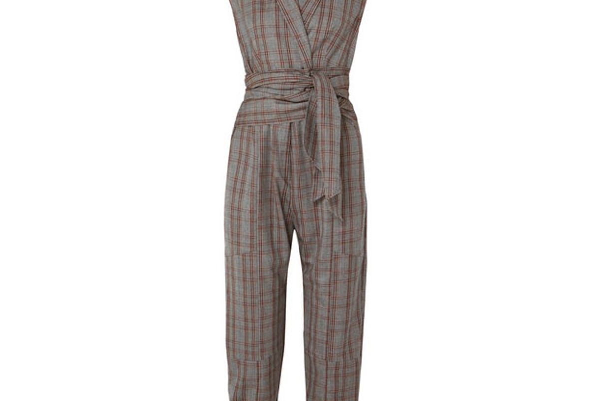 brunello cucinelli prince of wales checked wool jumpsuit