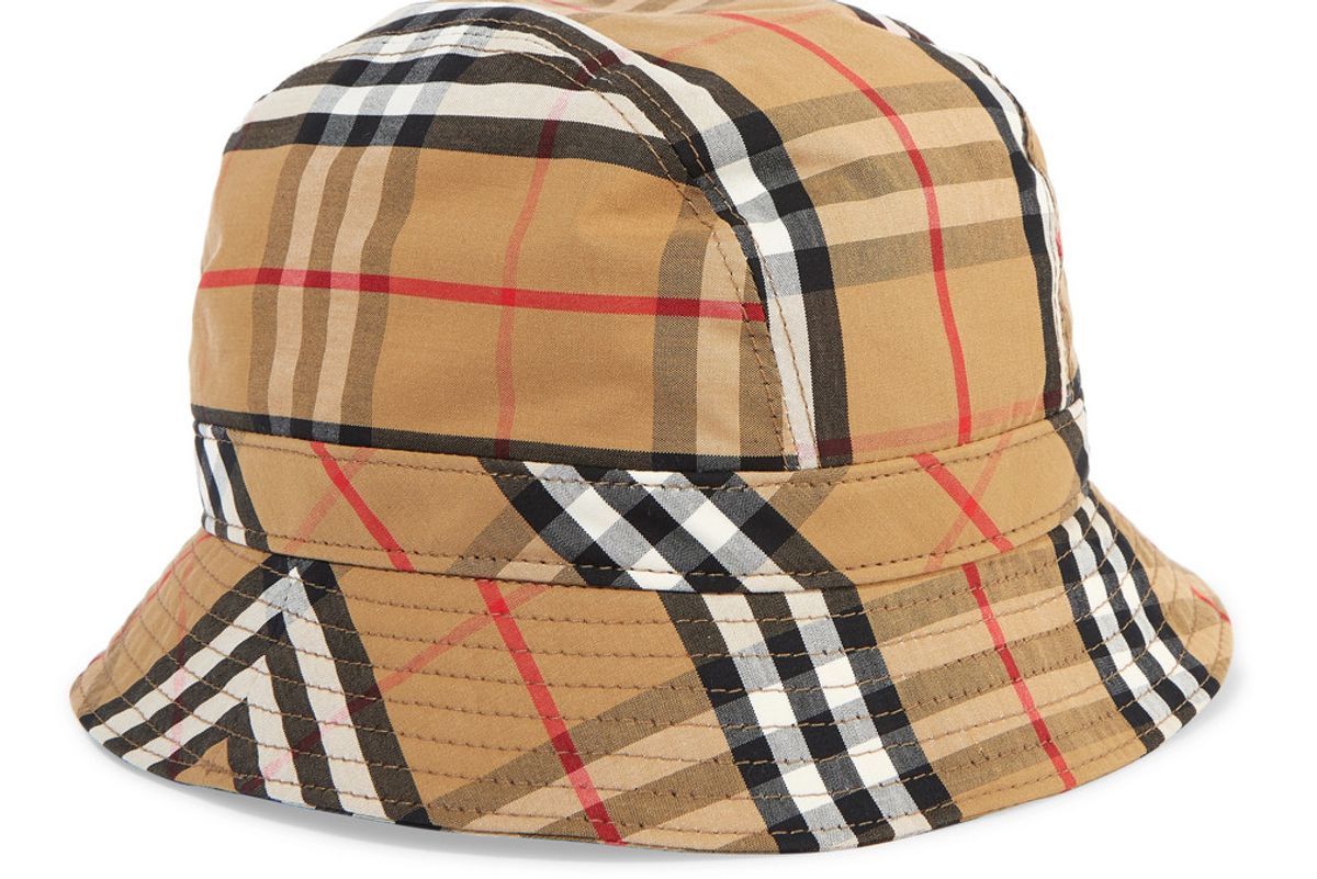 burberry checked cotton canvas bucket hat