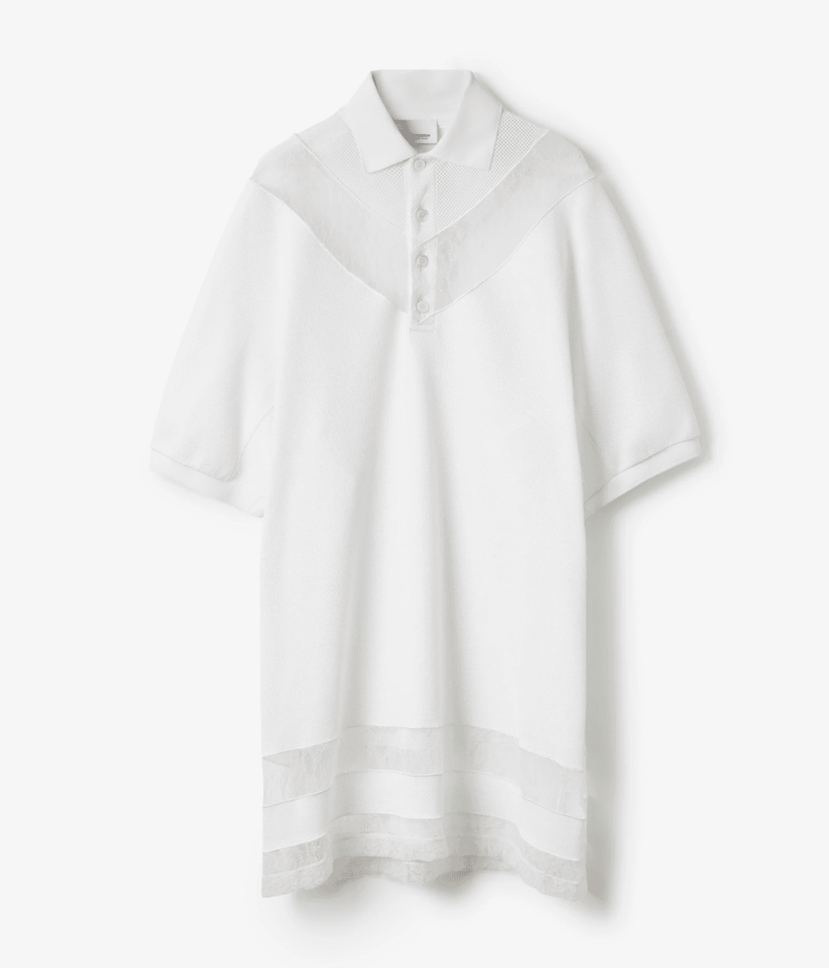 Burberry Lace Panel Cotton Shirt Dress