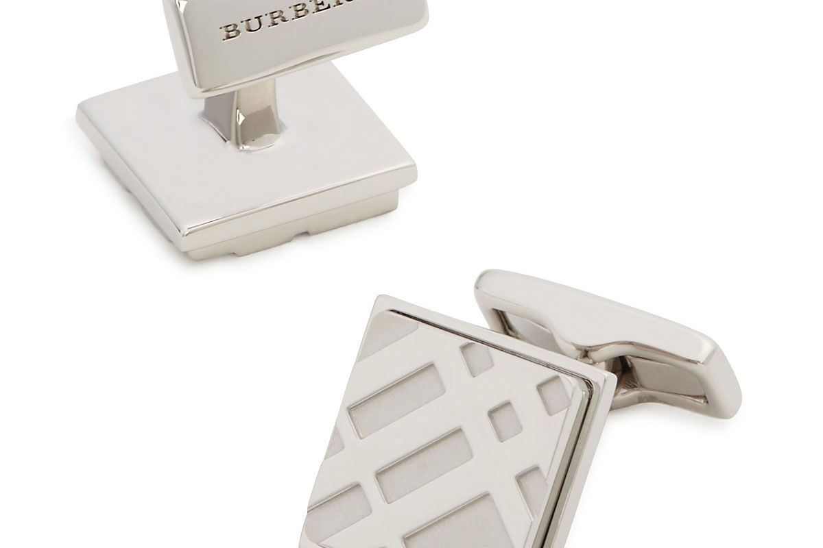 burberry square check cufflinks