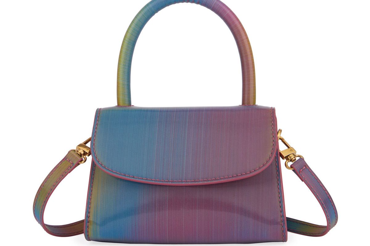 by far mini rainbow leather top handle bag