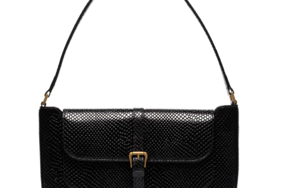 by far miranda snake effect leather shoulder bag