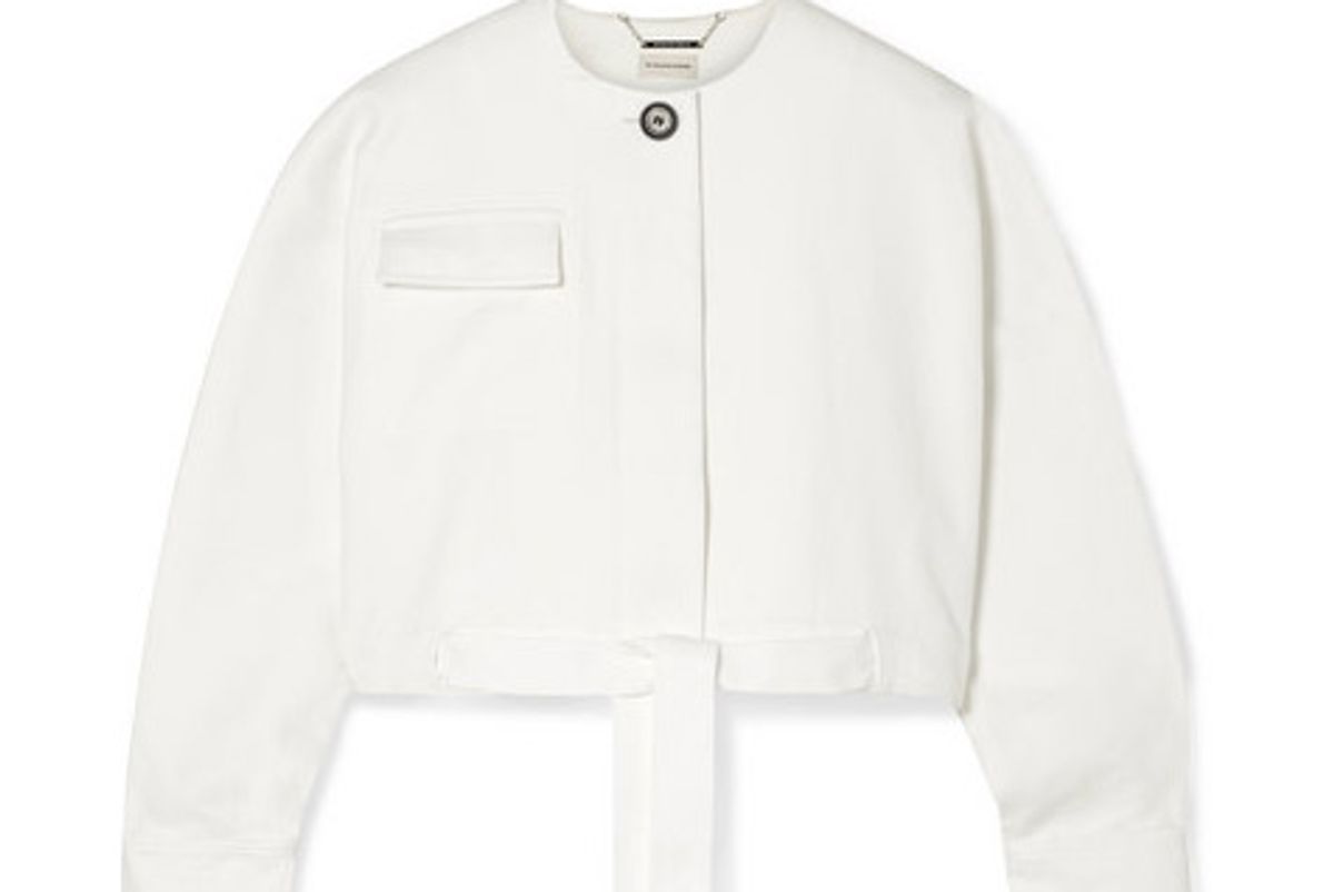 by malene birger cropped cotton blend twill jacket