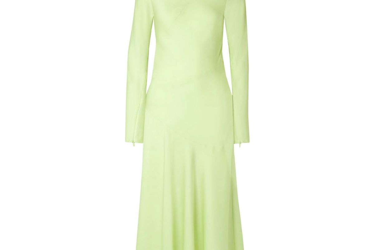 by malene birger silk blend turtleneck midi dress