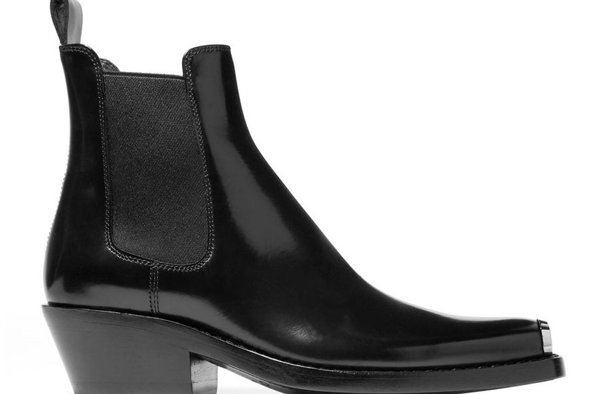 calvin klein 205w39nyc claire metal trimmed leather ankle boots