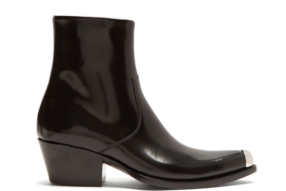 calvin klein 205w39nyc tex chiara leather ankle boots