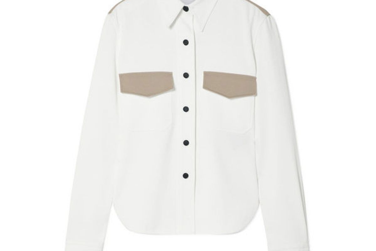 calvin klein 205w39nyc two-tone cotton-twill shirt