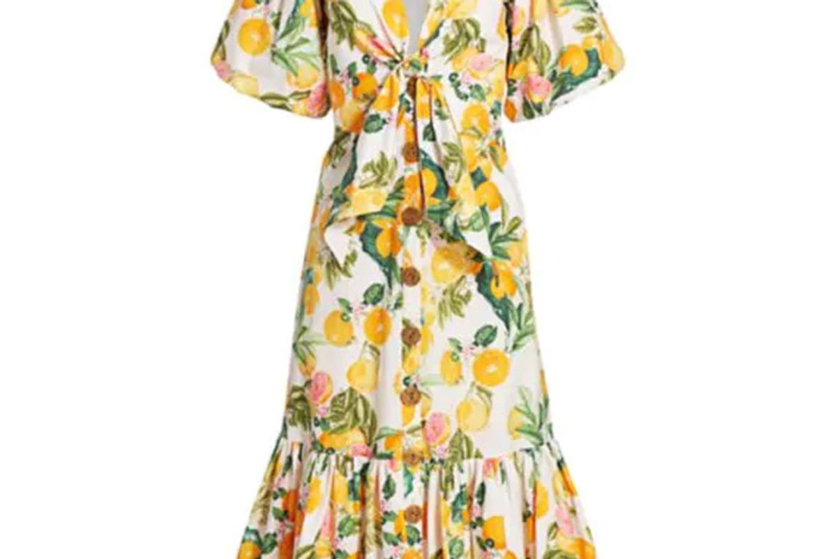 cara cara georgica puff sleeve dress