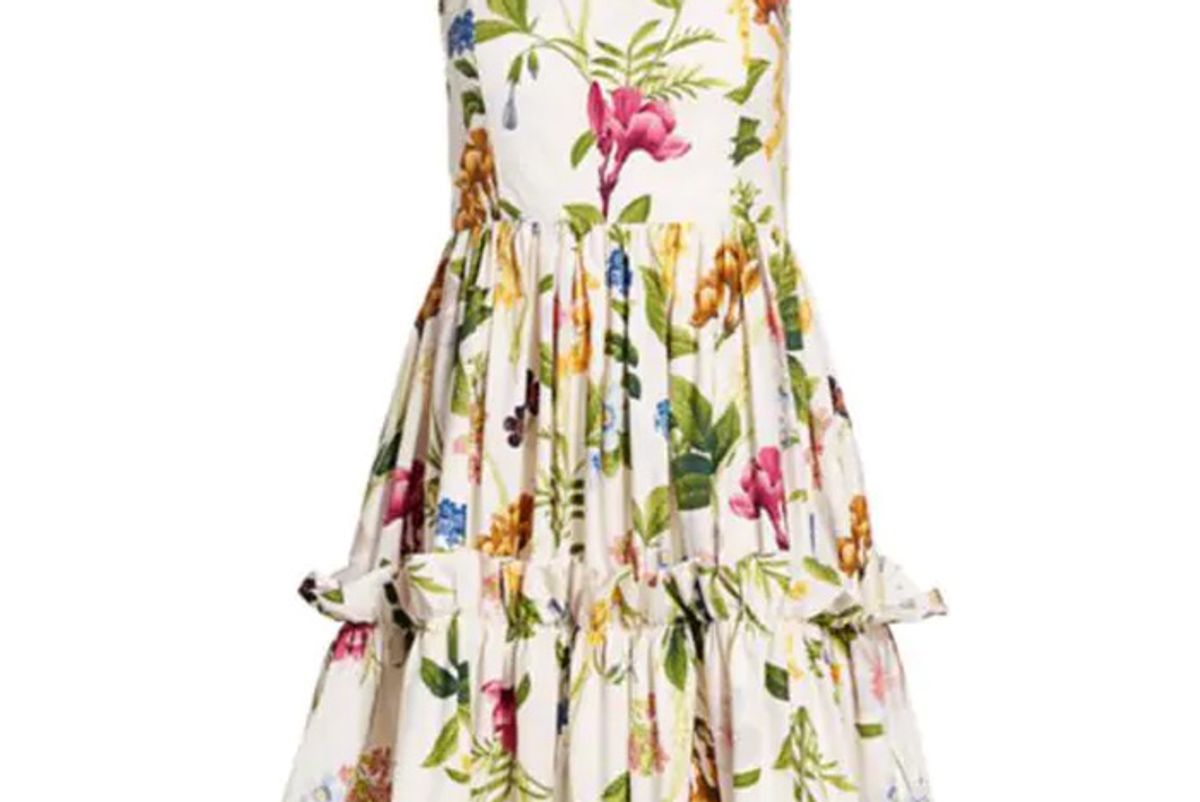 cara cara sasha floral apron flare dress