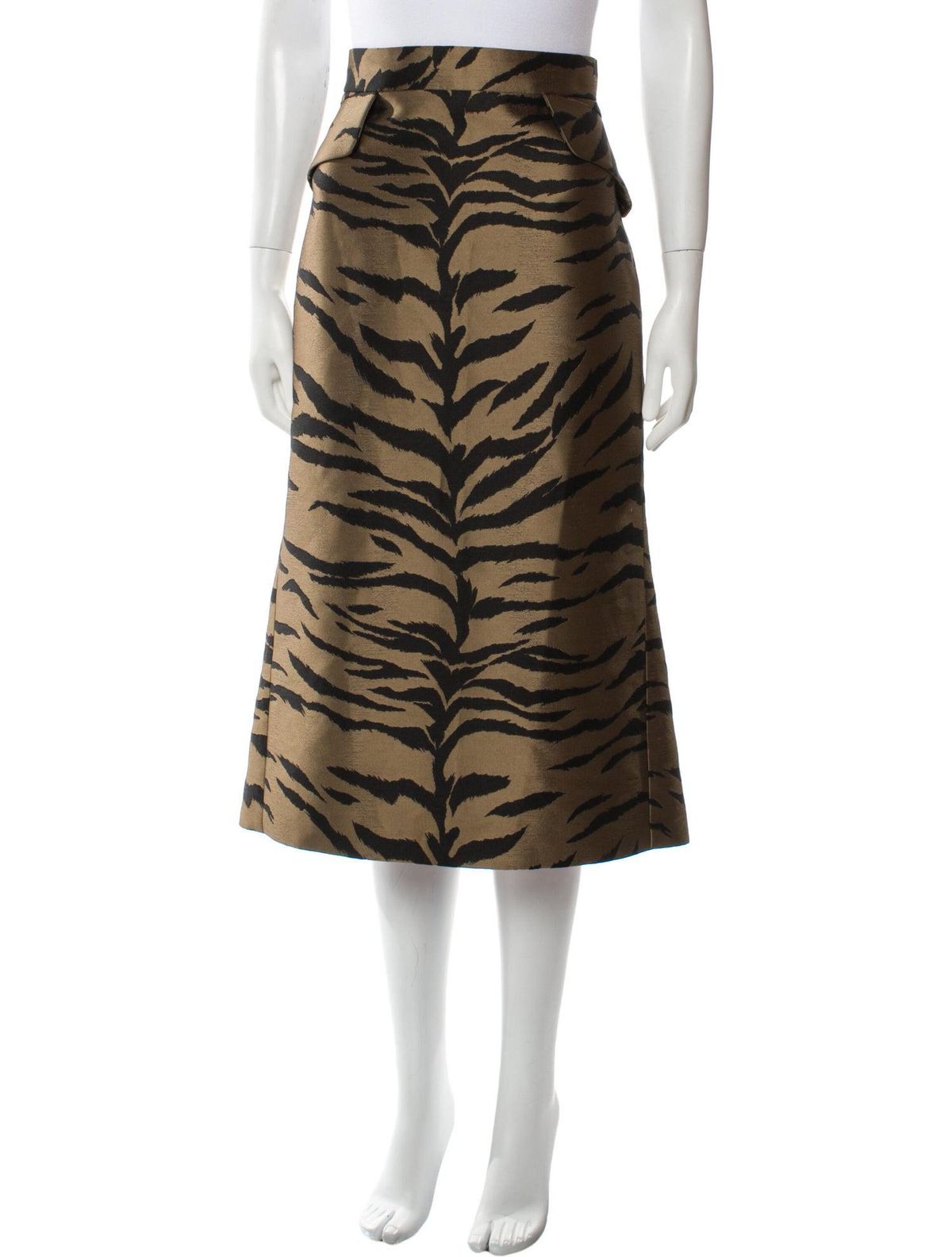 carolina herrera animal print midi length skirt