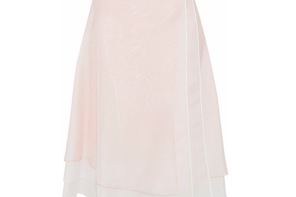 carolina herrera layered silk organza skirt