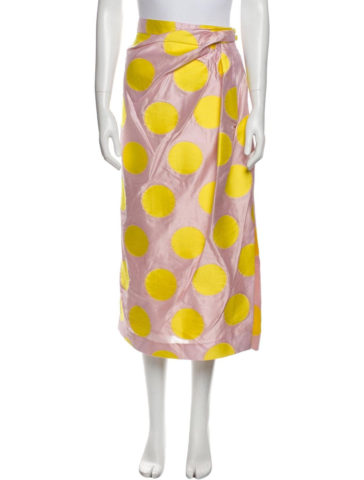 carolina herrera polka dot print midi length skirt