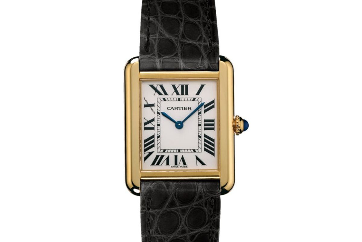 cartier tank solo watch yellow gold steel