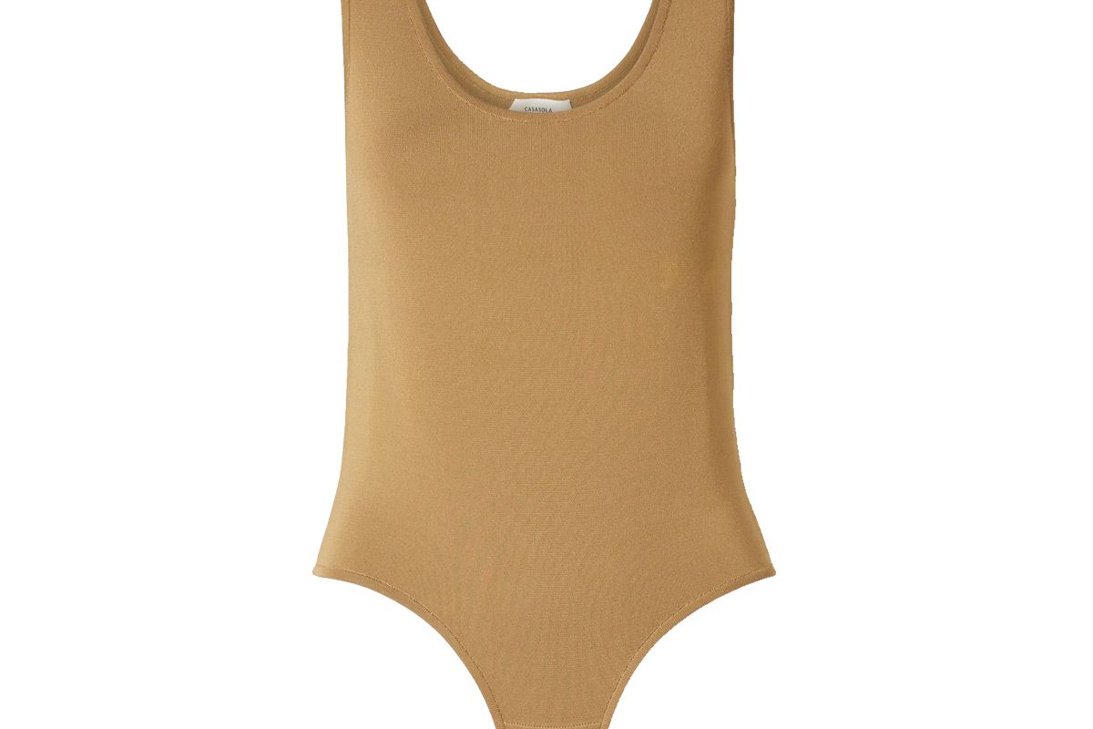 casalola stretch knit thong bodysuit