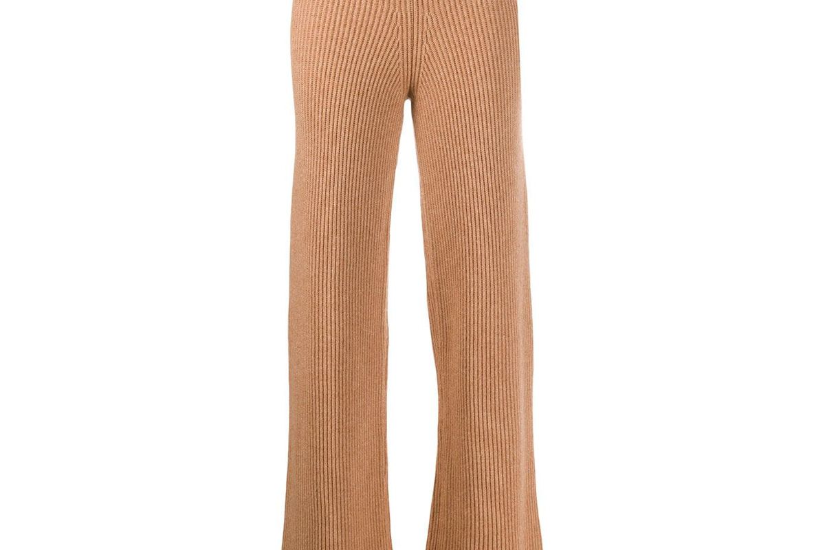 cashmere in love ribbed flared cortina trousers