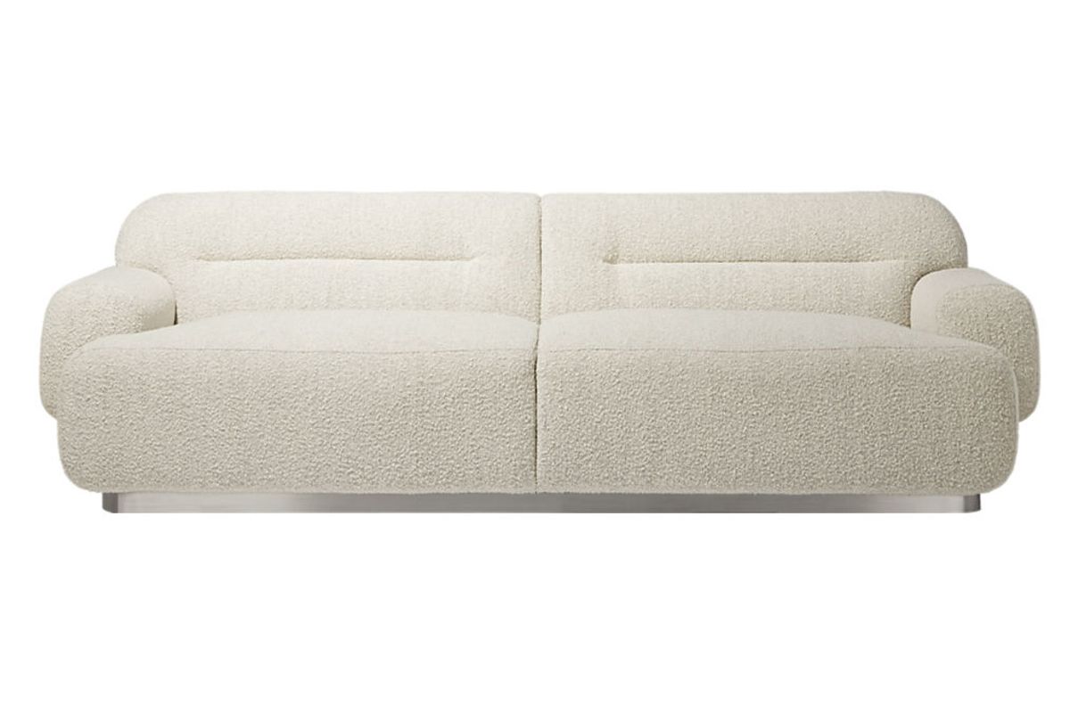 cb2 logan grey boucle sofa