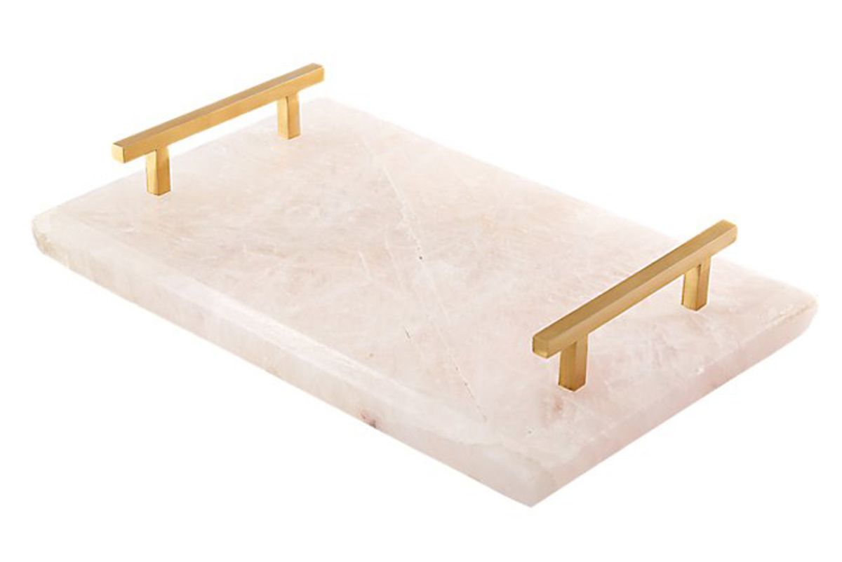 cb2 rose quartz tray