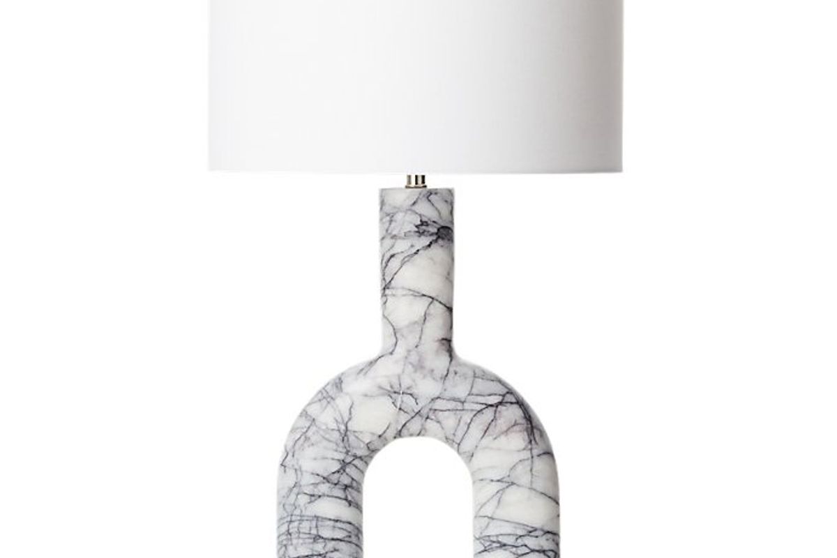 cb2 tubular marble table lamp