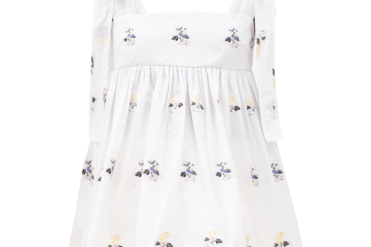 cecilie bahnsen celina floral embroidered poplin top