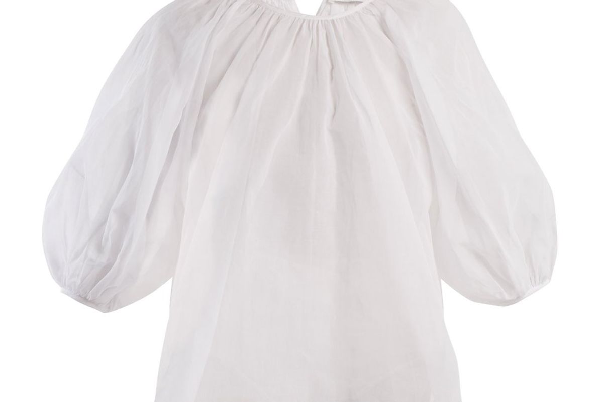 cecilie bahsen astrid puff sleeve cotton blouse