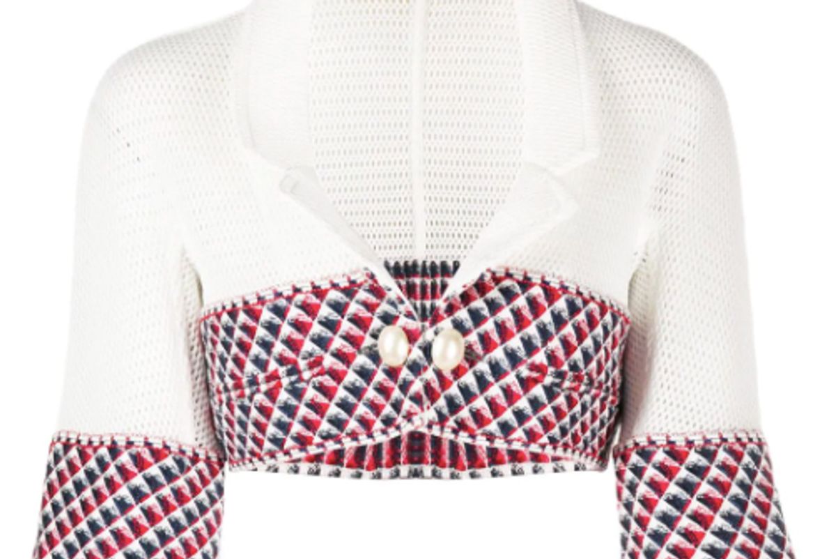 chanel boucle hem knitted short jacket