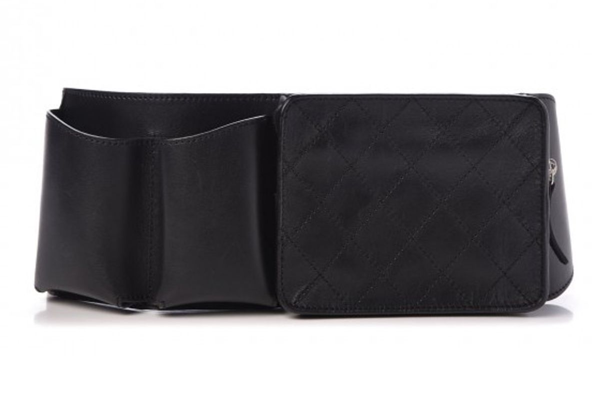 chanel calfskin stitched belt bag