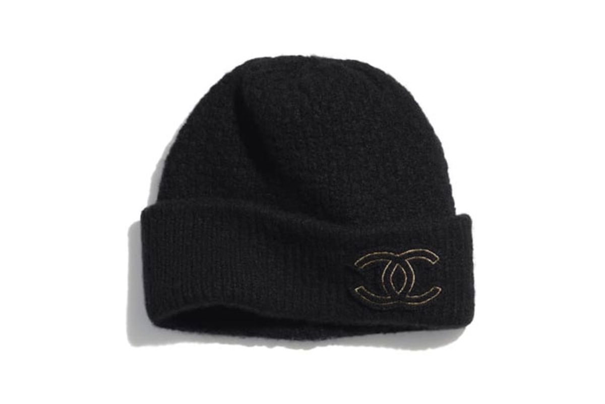 chanel cashmere and silk beanie