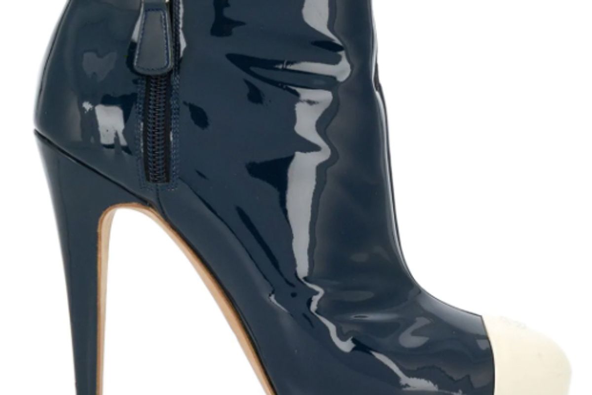 chanel contrasting toe cap booties