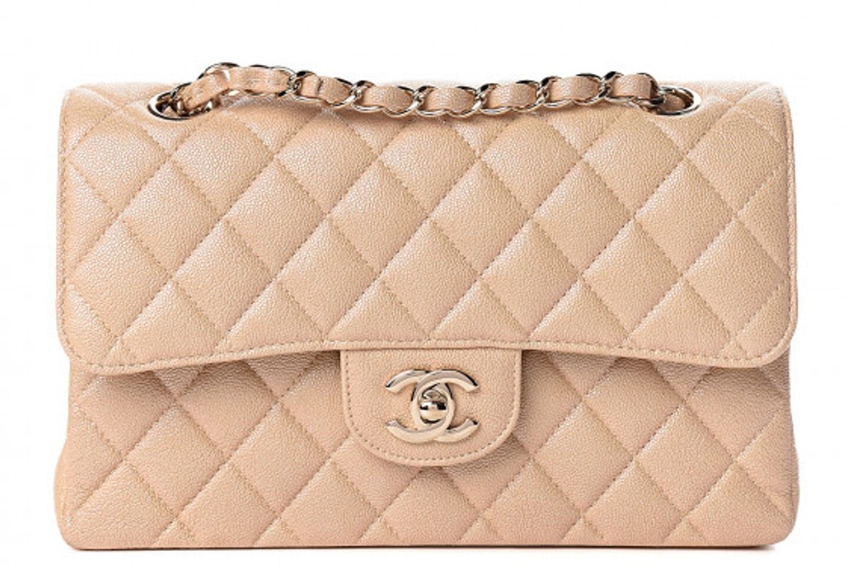 chanel iridescent caviar quilted small double flap bag