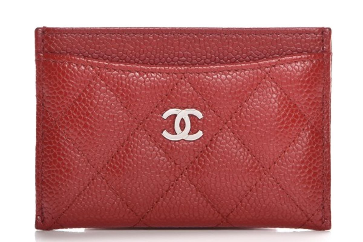 chanel quilted card holder