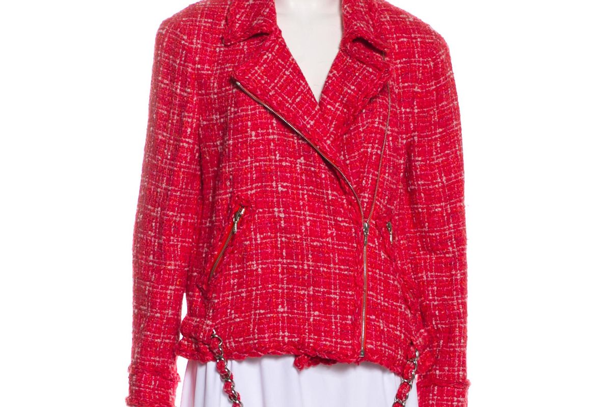 chanel tweed moto jacket