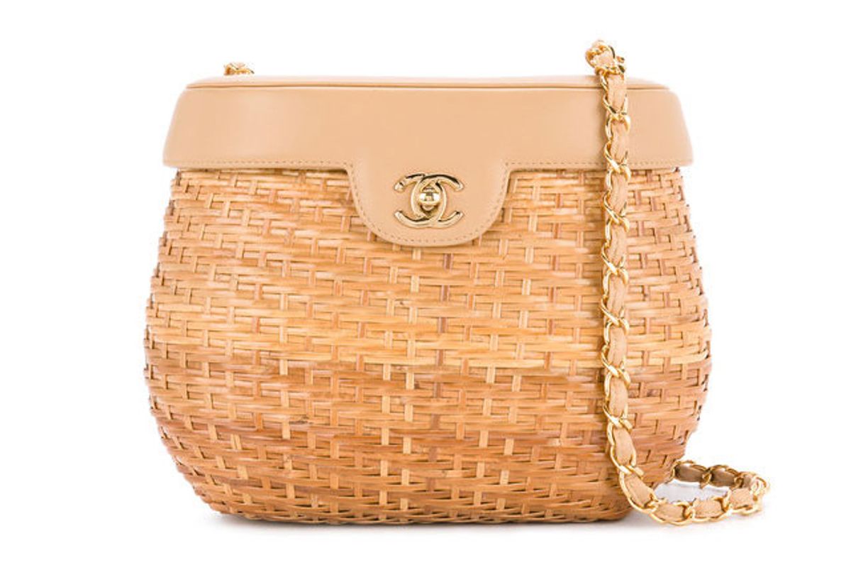 chanel vintage chain basket shoulder bag