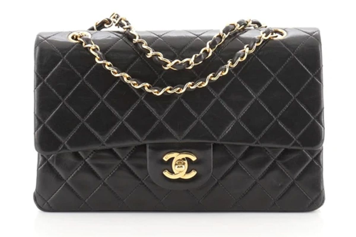 chanel vintage classic double flap quilted lambskin bag