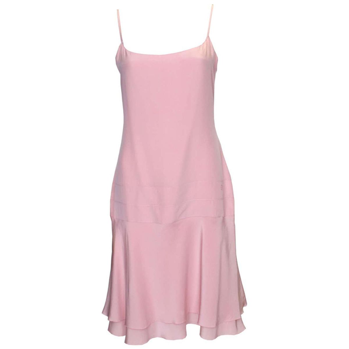 chanel vintage pink silk slip dress