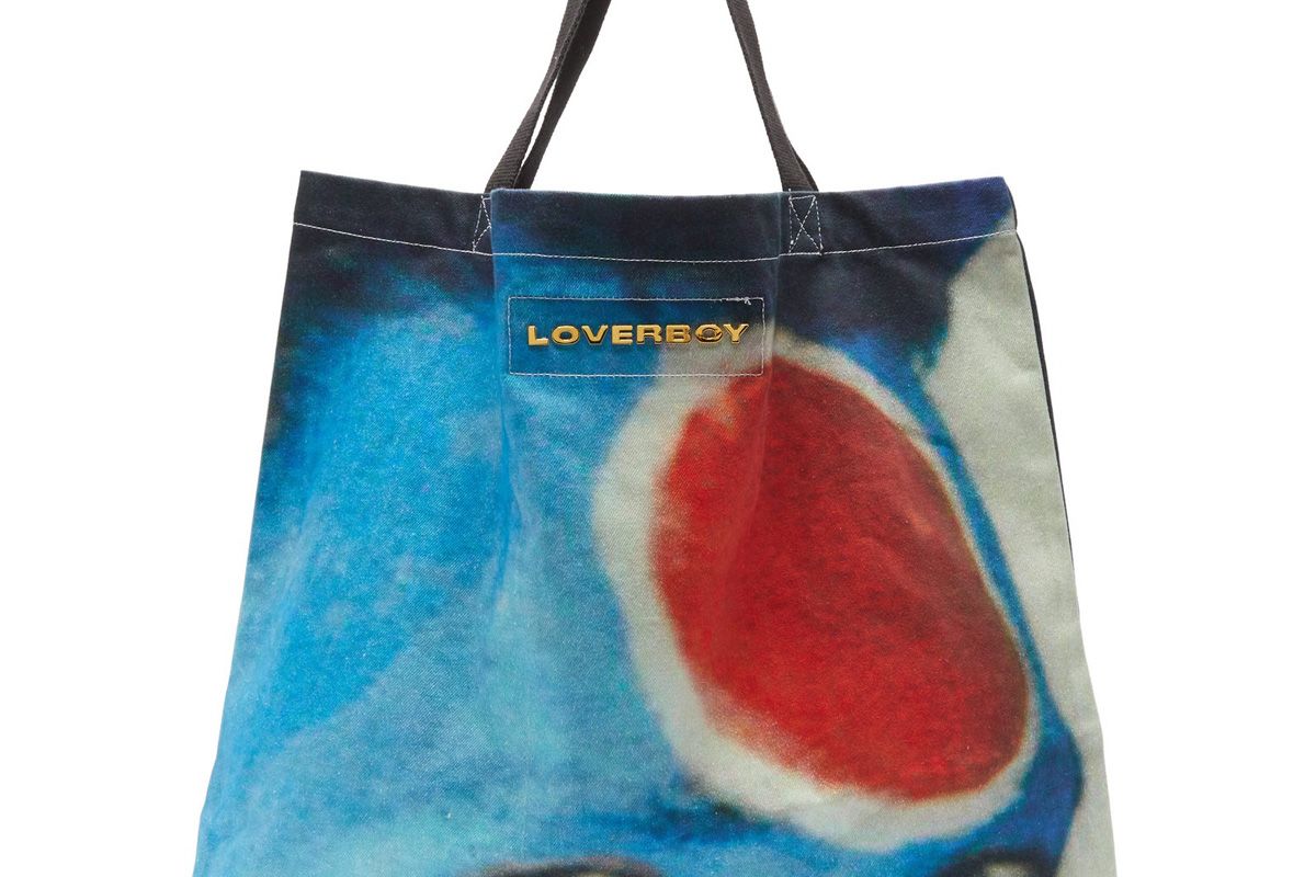 charles jeffery loverboyface print cotton canvas tote bag