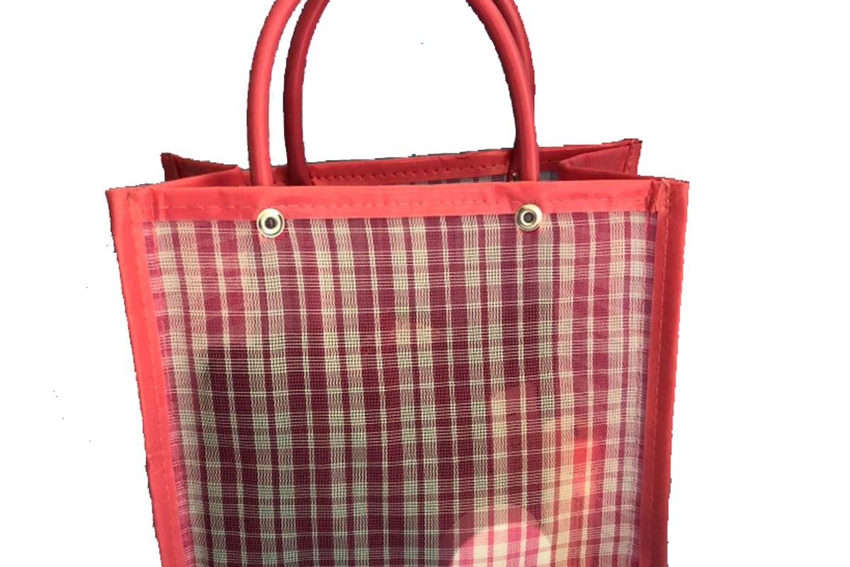 chivatas gingham pink tote bag