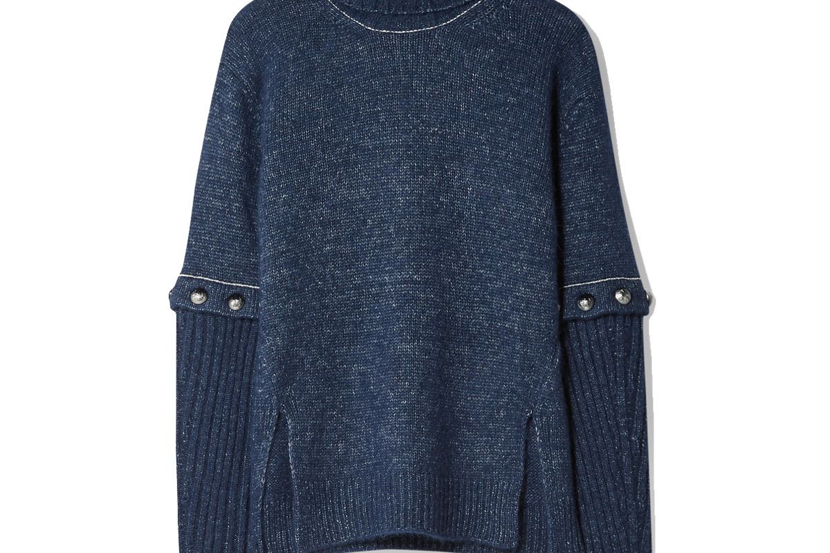 chloe convertible button detailed knitted turtleneck sweater