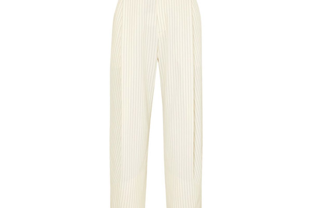 chloe cropped pinstriped woven tapered pants