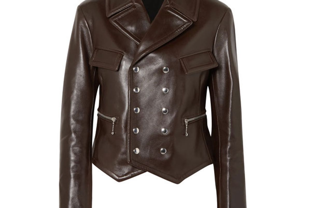 chloe double breasted leather biker jacket
