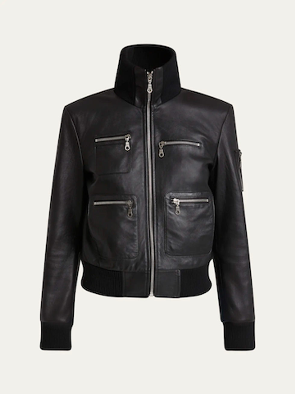 Chloe Glossy Leather Bomber