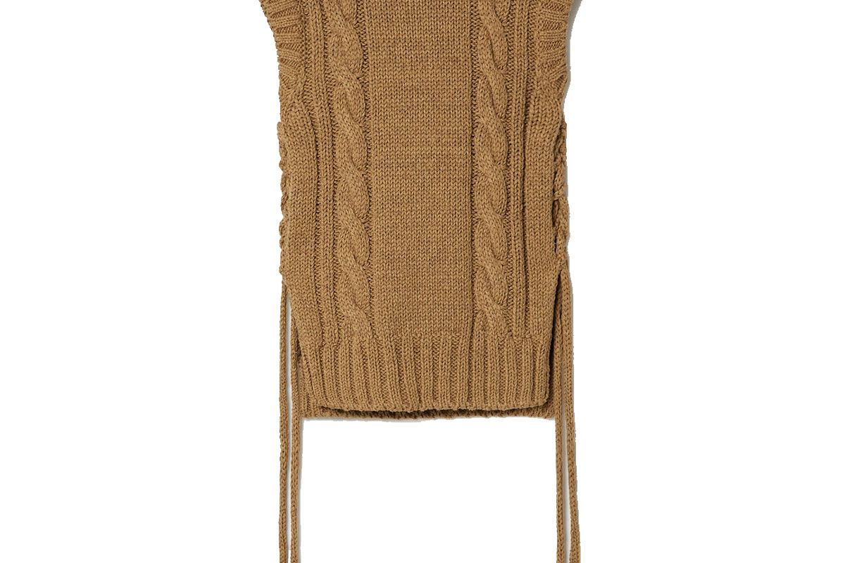 chloe lace up cable knit tank