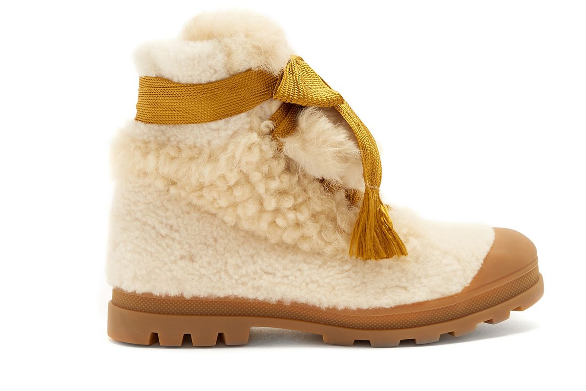 chloe parker shearling ankle boots