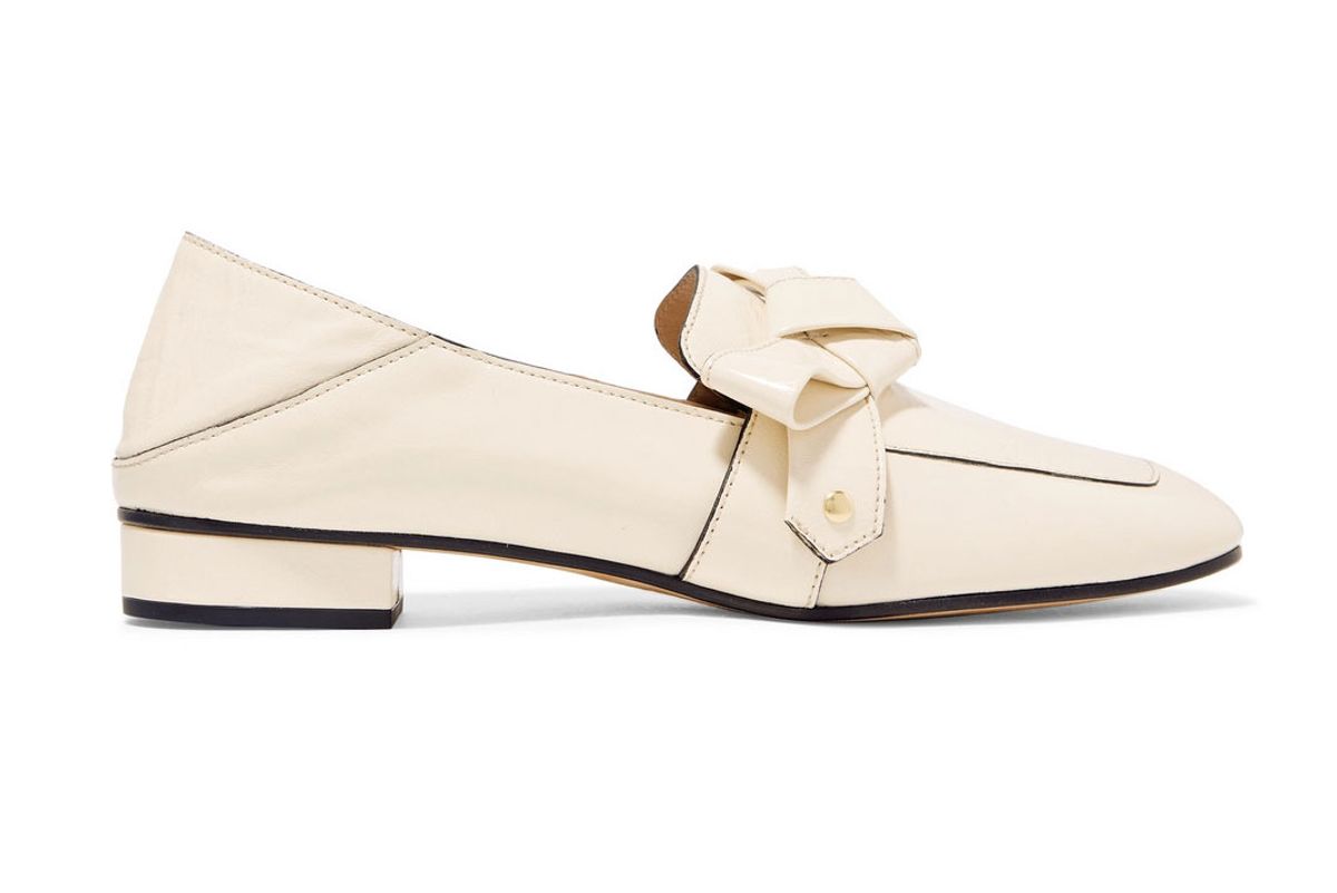 chloe quincey collapsible heel leather loafers